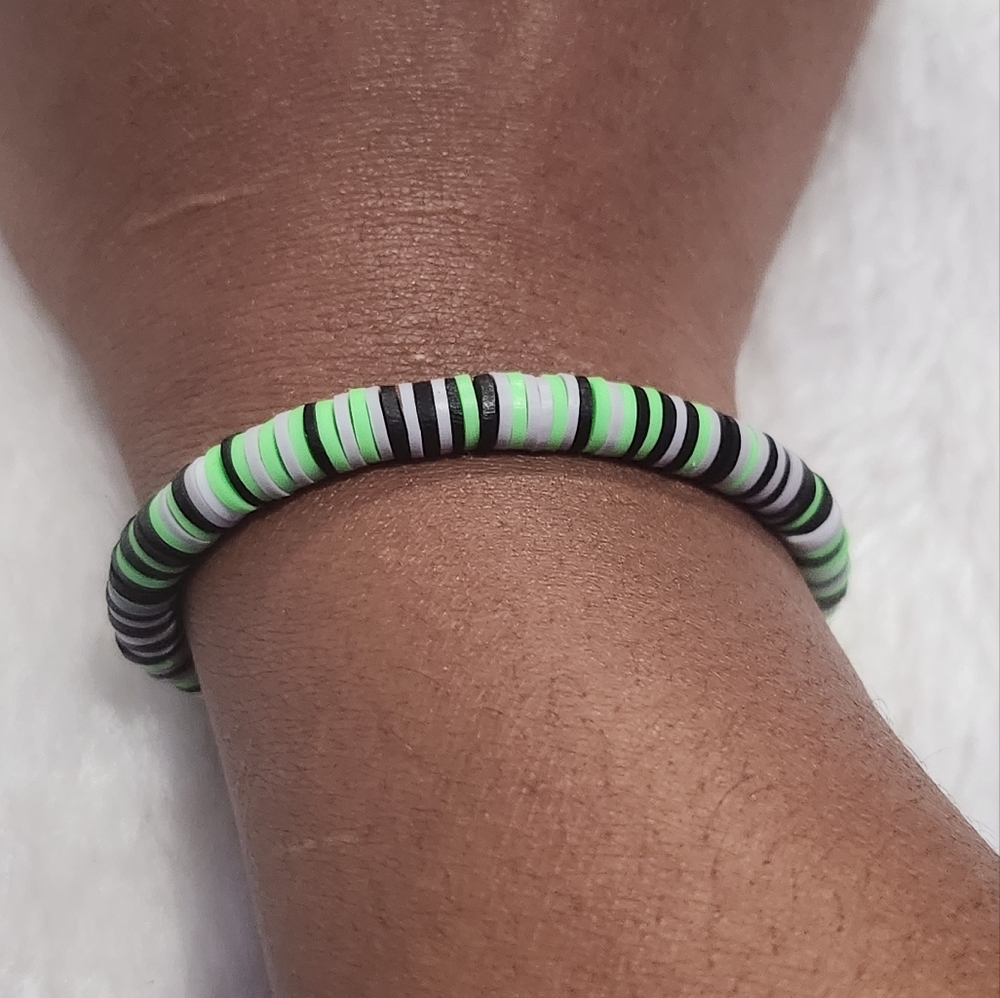 Aromantic pride flag bead bracelet LGBTQ